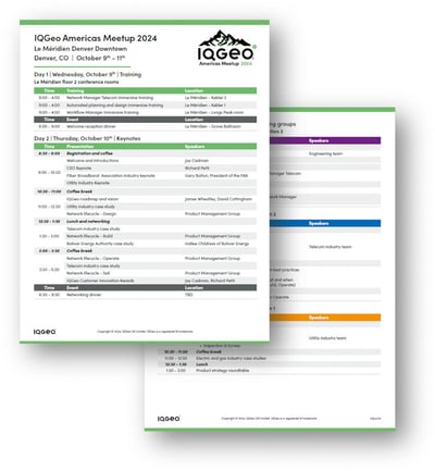 IQGeo Americas Meetup agenda 2024
